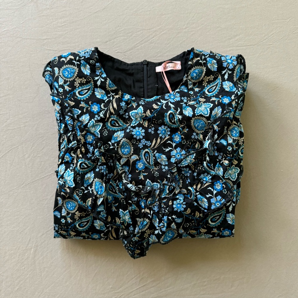 Paisley Floral Printed Ruffle Blouse